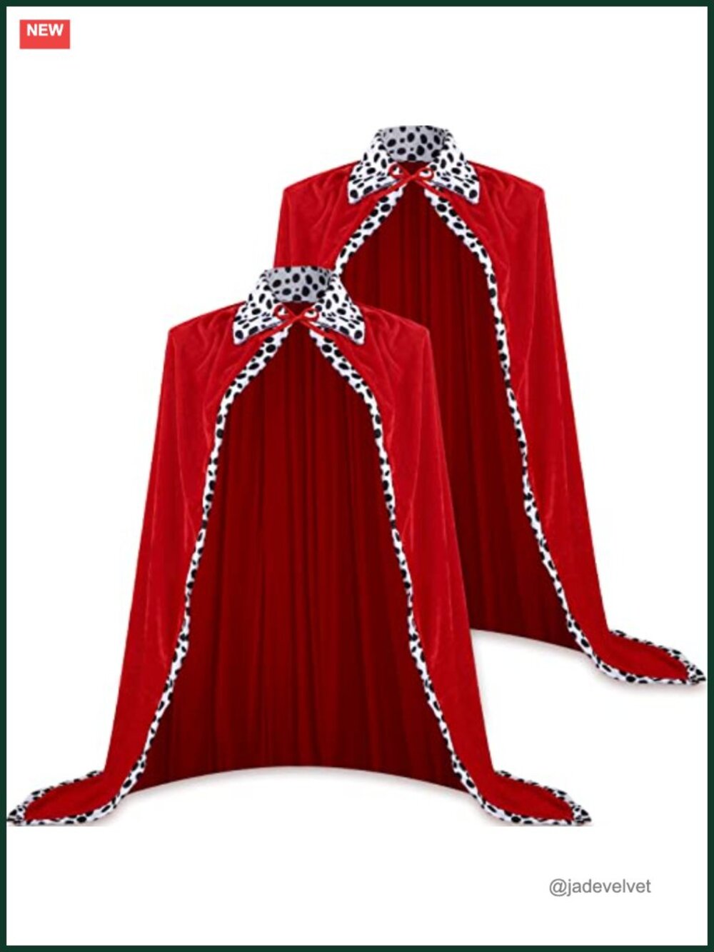 2pc King Queen Costume Robe Cape Velvet Medieval Cosplay Halloween
